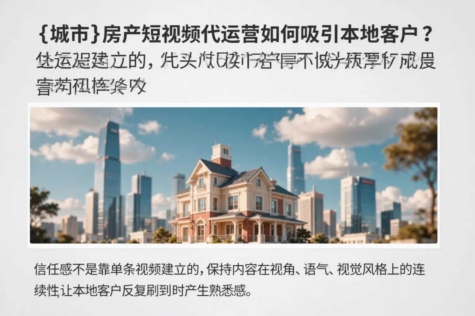 湖北房产短视频代运营如何吸引本地客户?