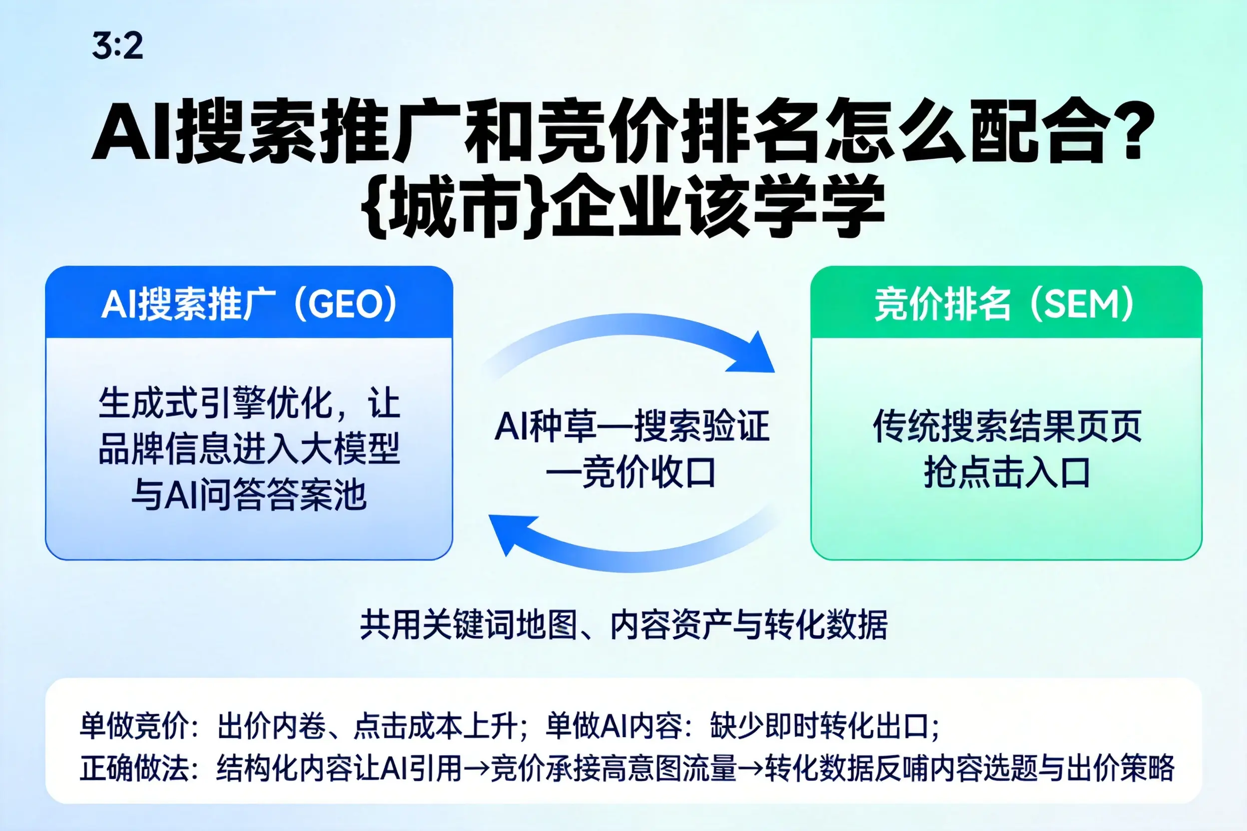 AI搜索推广和竞价排名怎么配合？湖北企业该学学
