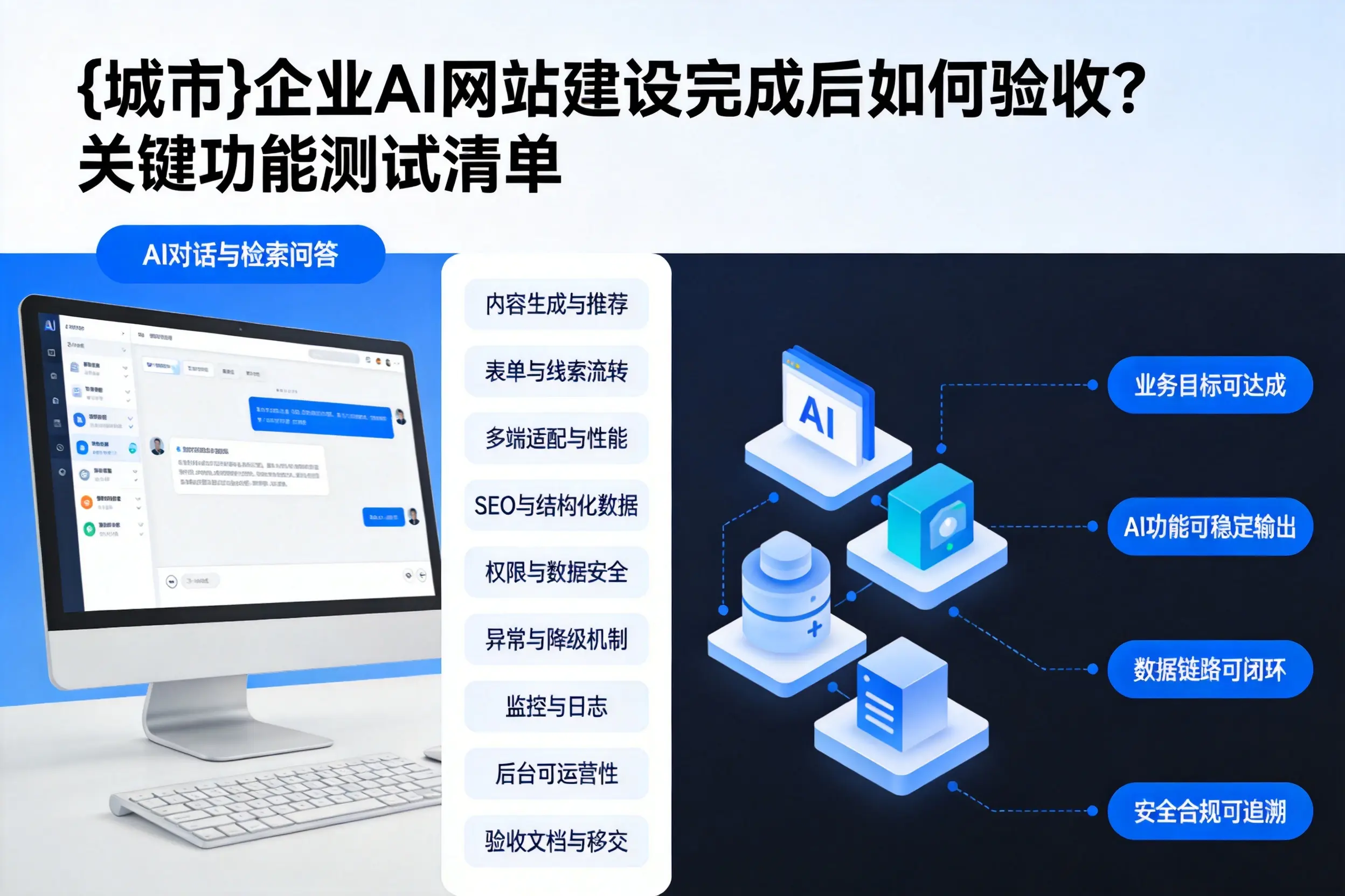 湖北企业AI网站建设完成后如何验收？关键功能测试清单