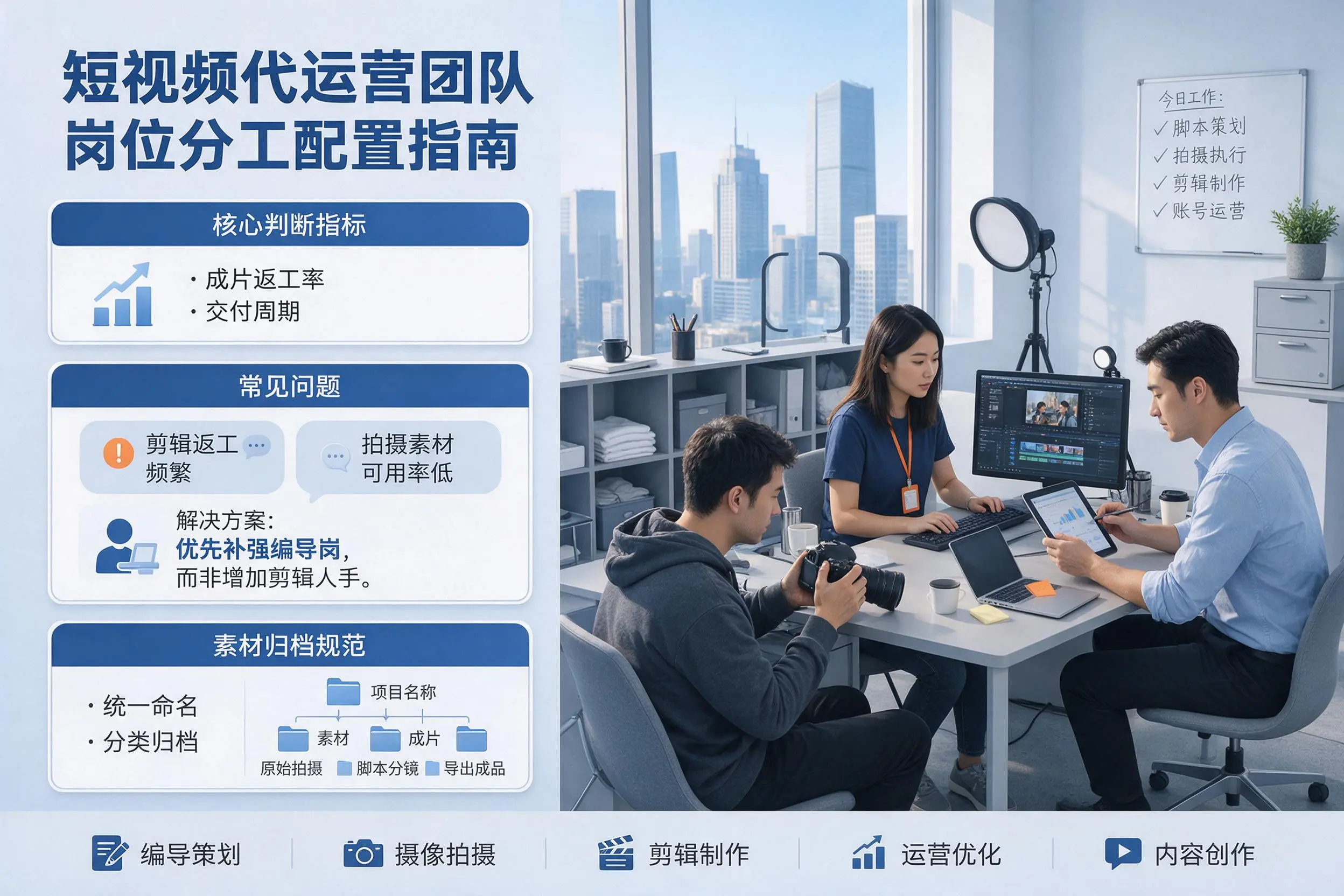 短视频代运营团队如何配置？湖北企业岗位分工科普说明