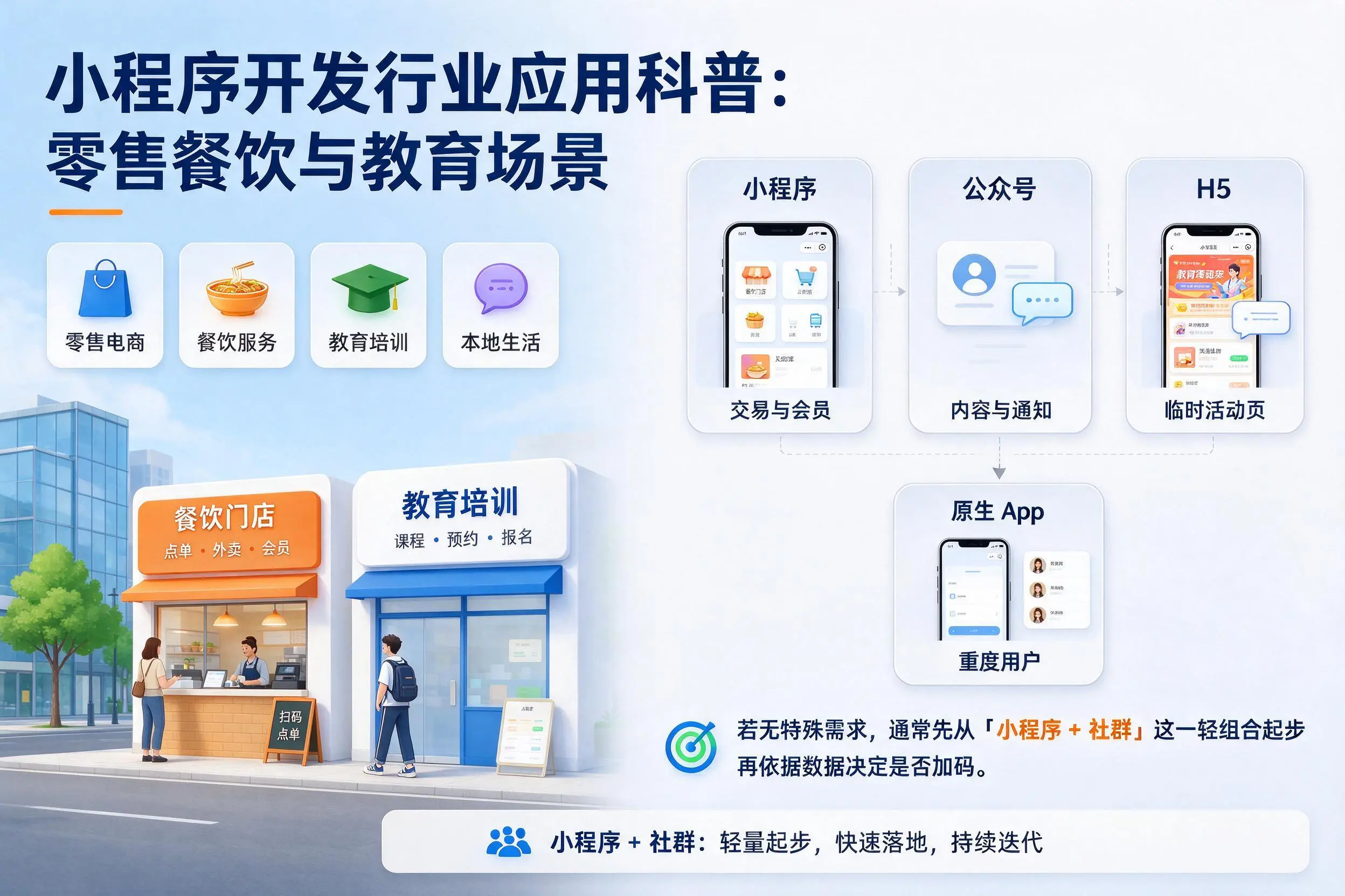 湖北小程序开发行业应用科普：零售餐饮与教育场景