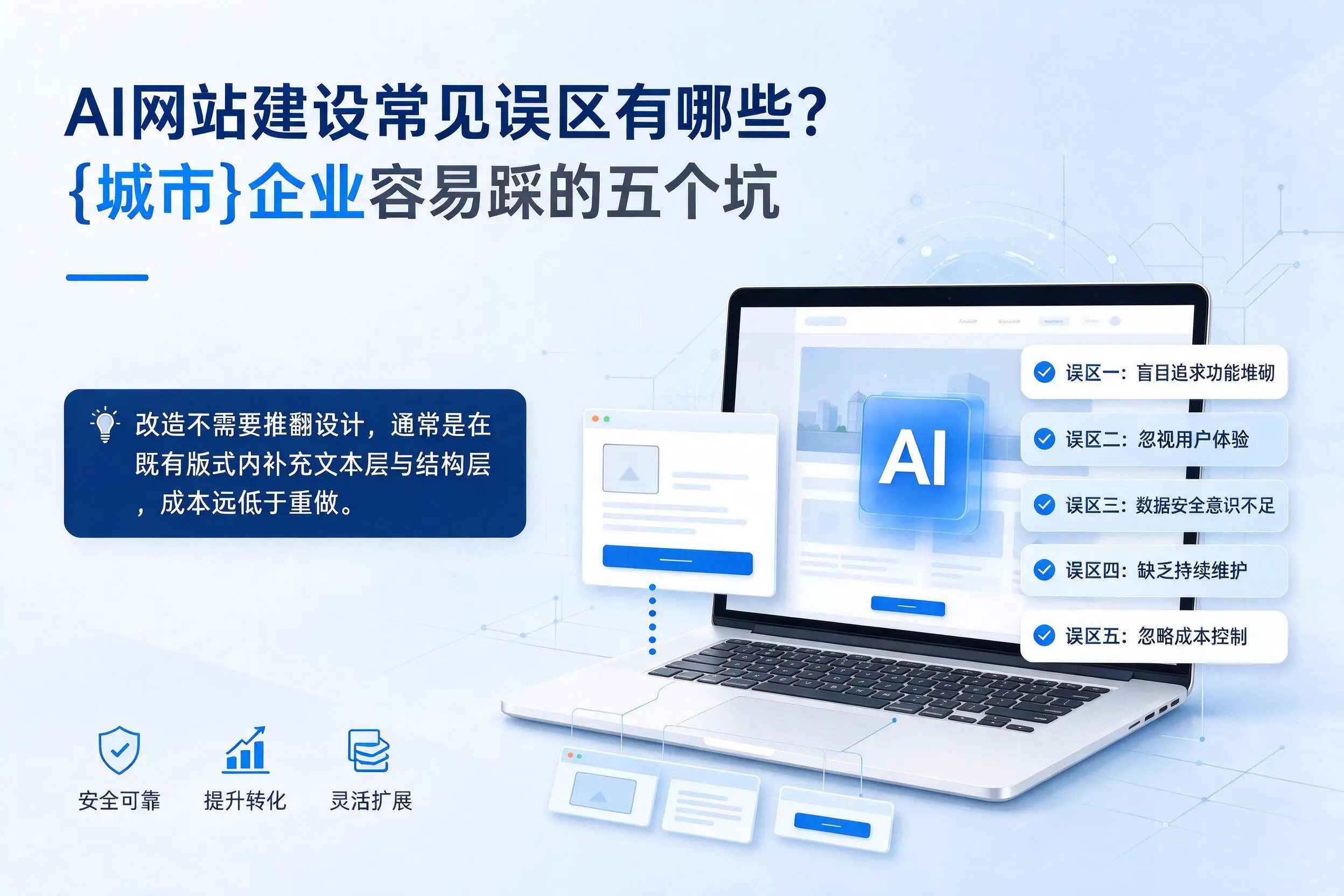 AI网站建设常见误区有哪些?湖北企业容易踩的五个坑