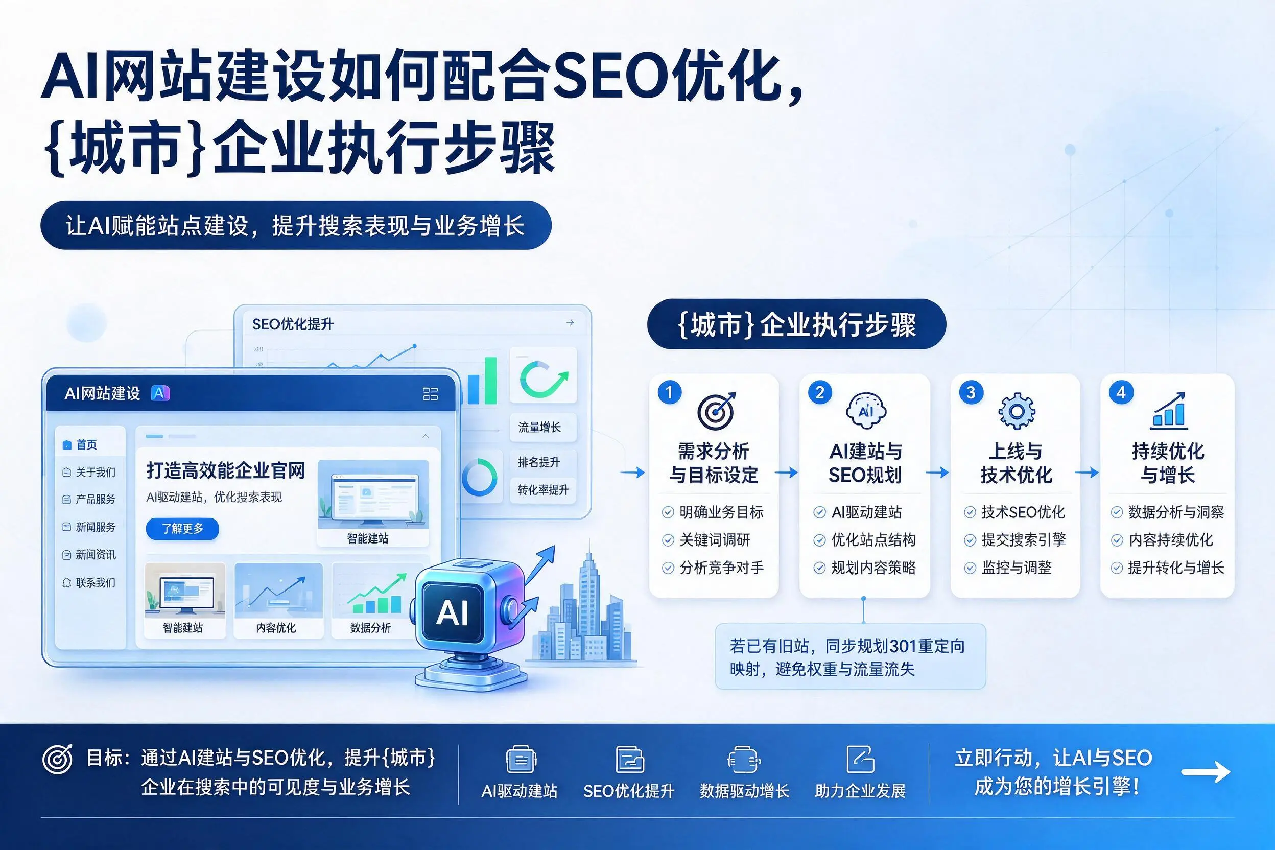 AI网站建设如何配合SEO优化,湖北企业执行步骤
